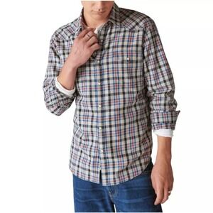 Lucky Brand Plaid Western Shirt Long Sleeve Button Up Cotton Blend Size L